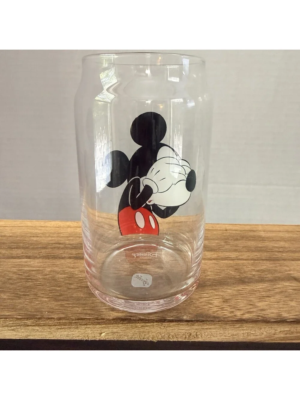 JoyJolt Disney Mickey Mouse Peek A Boo 16 oz Can Glass Tumbler Drinking Glass